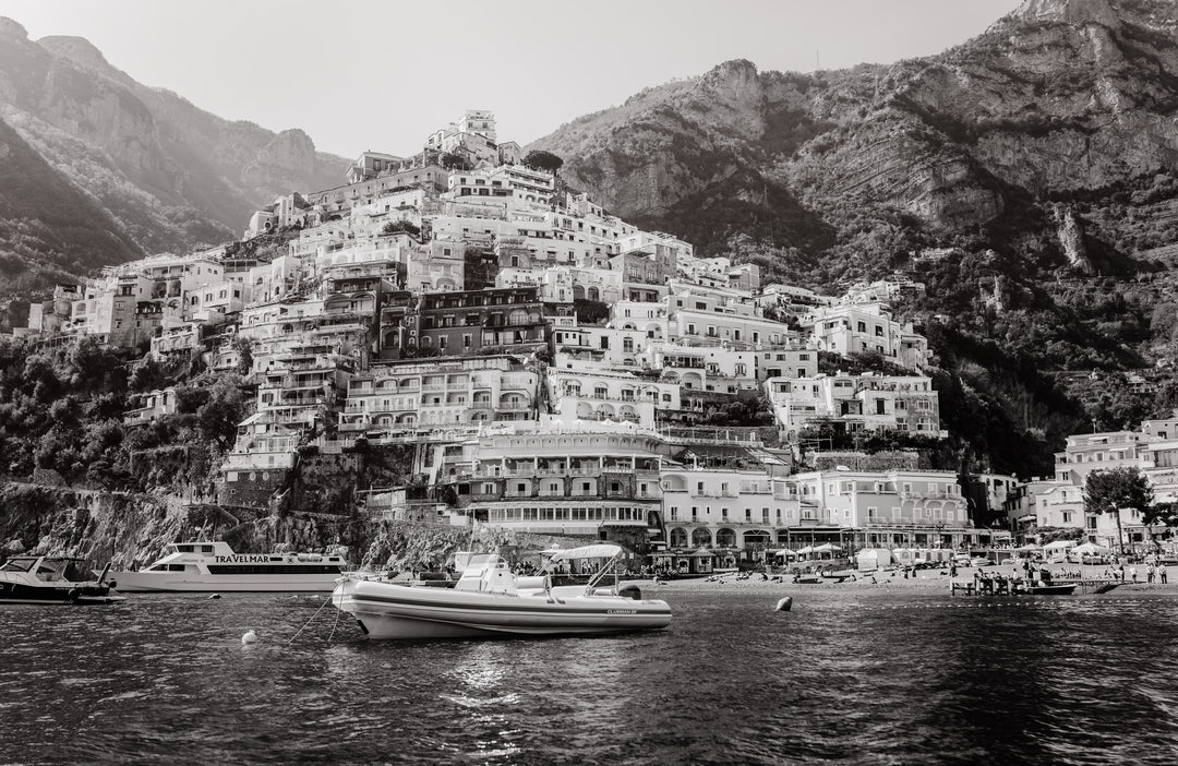 Memories of Positano (B&W) – Amalfi Coast Black & White Digital Download Wall Art