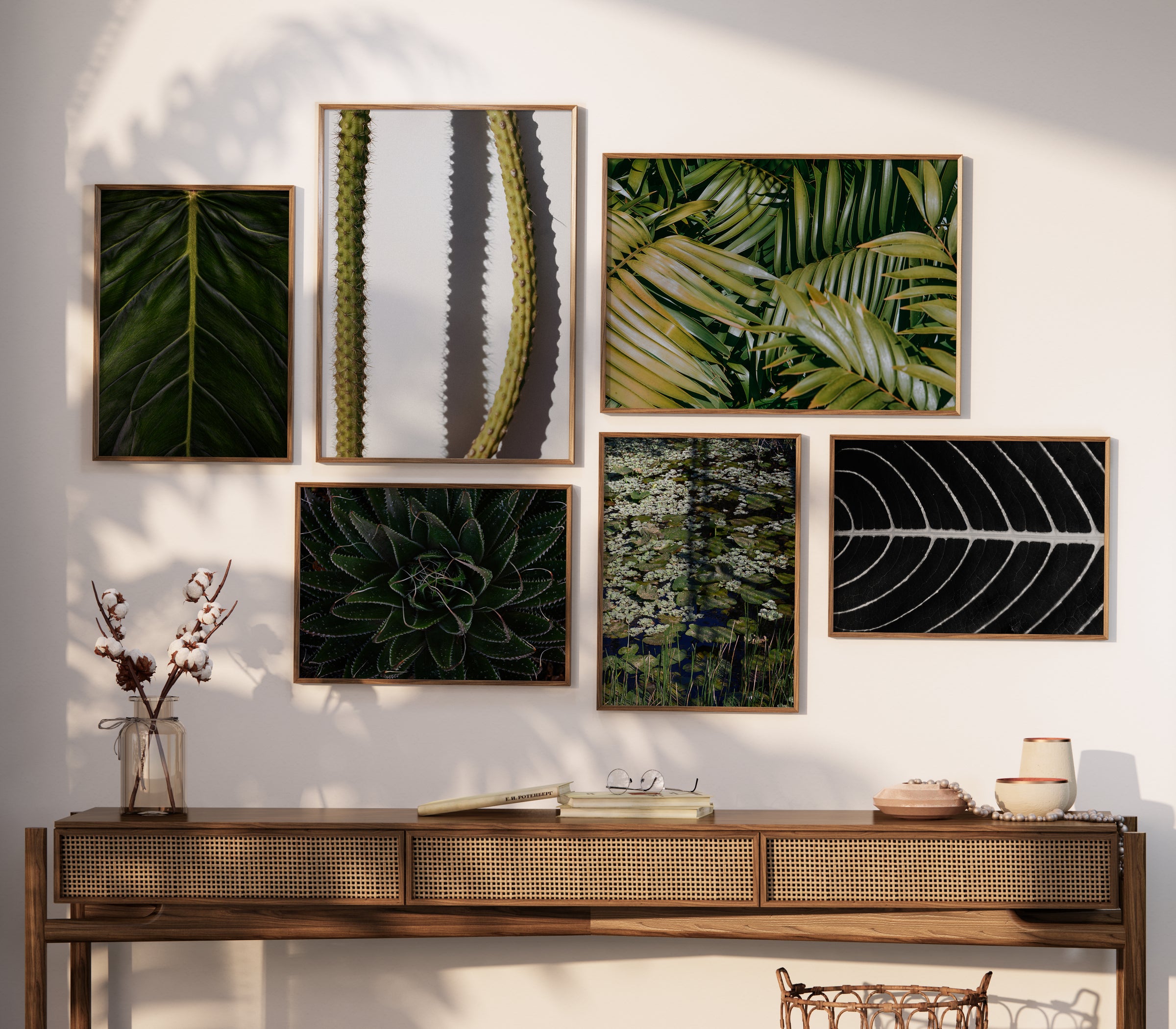 set of botanical prints gallery wall 