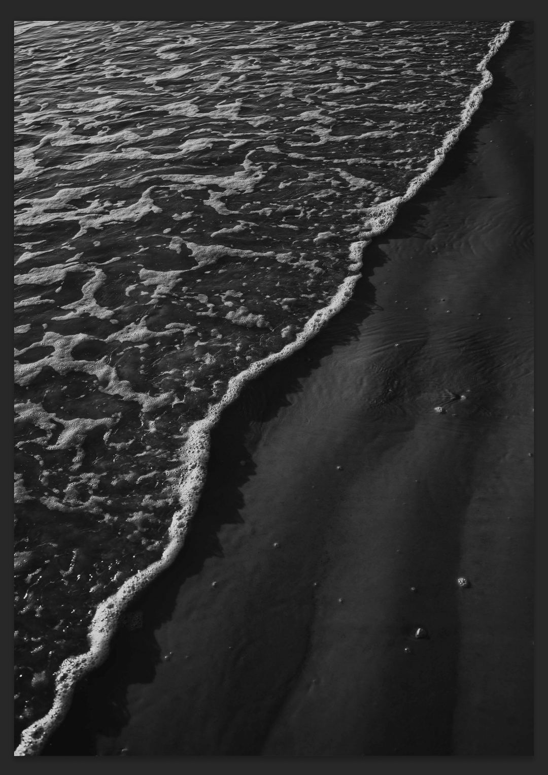 Midnight Ocean — Black & White Wave Wall Art (Digital Download)