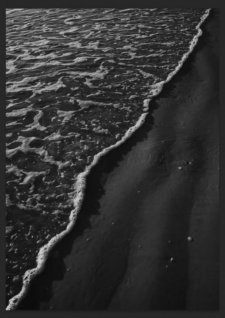 Midnight Ocean — Black & White Wave Wall Art (Digital Download)