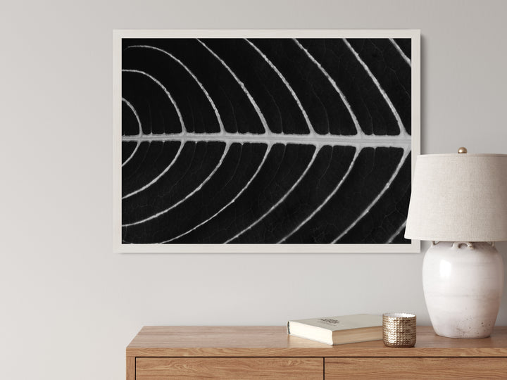 Trace – Black & White Minimalist Leaf Wall Art (Digital Download)