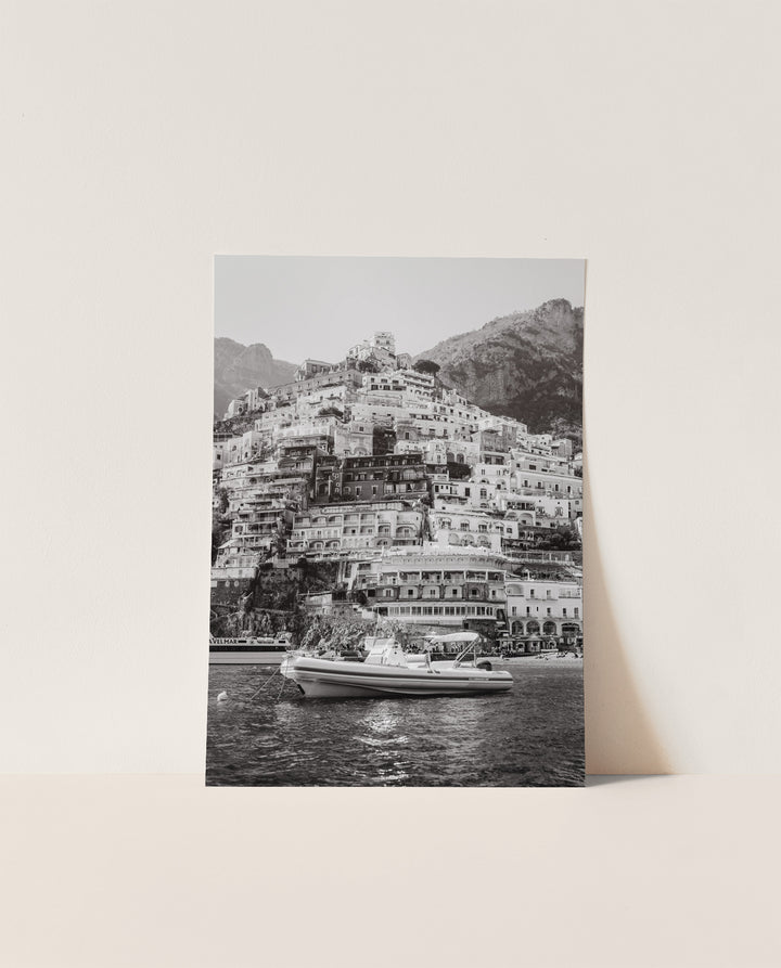 Memories of Positano (B&W) – Amalfi Coast Black & White Digital Download Wall Art